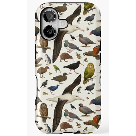 Birds Of New Zealand Identification Chart Science Art Phone Case for iPhone 11 12 13 14 15 16 17 Pro Max