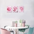 thumbnail image 4 of Girls Bedroom Decor Light Pink Rose Wall Art Room Decorations Flower Canvas Art Wall Decor Teenage Girls Room Decor Gallery Wrapped Artwork for Walls Floral Wall Pictures for Bathroom 12x16inch x3pcs, 4 of 6