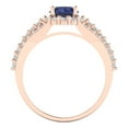 thumbnail image 4 of 1.76ct round cut blue sapphire 18k rose gold halo Bridal Wedding Engagement Promise Anniversary Ring for Women size 6.5, 4 of 7