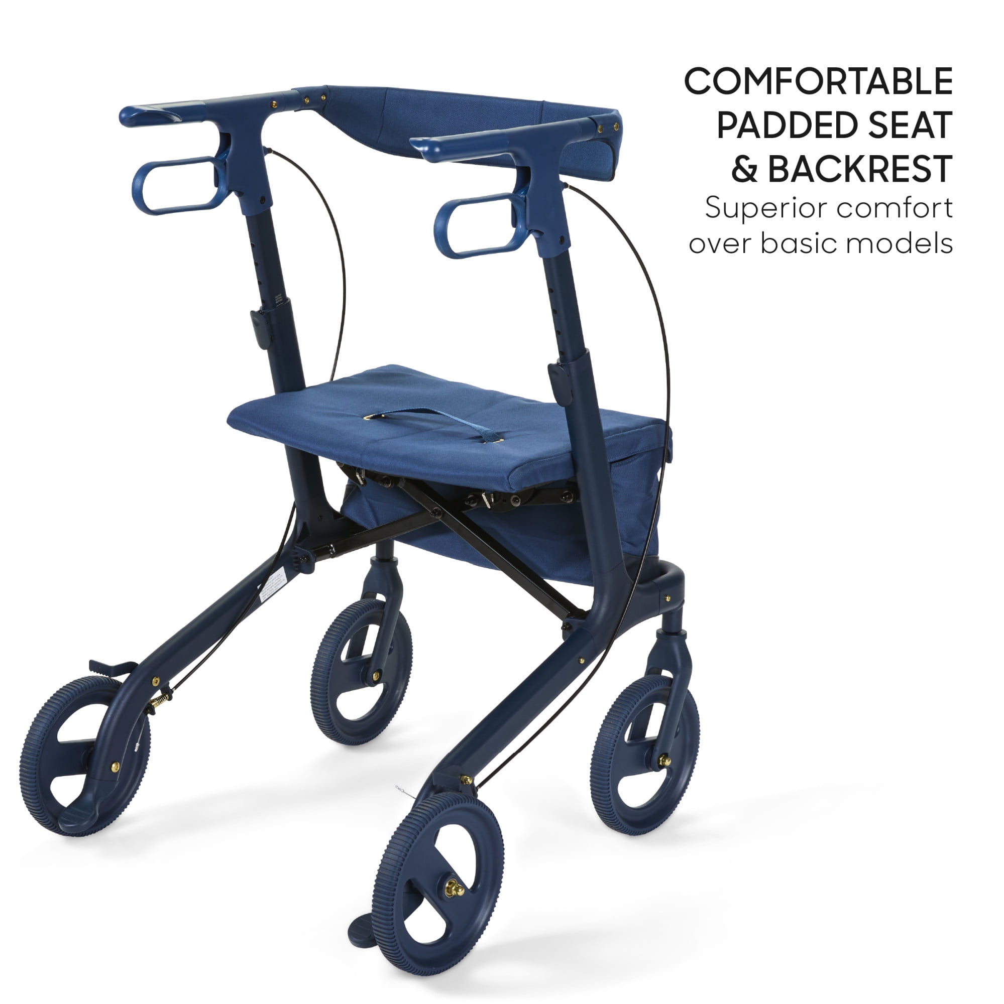 Sharper Image® Deluxe Rolling Walker with Seat and 8-inch Wheels, 300 lb Capacity