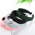 thumbnail image 3 of Mode Couleur Unie Rayé Croix Noeud Cerceau Bandeau Femmes Fille Chapeaux, 3 of 10