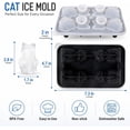 thumbnail image 2 of Molde de bandeja para cubitos de hielo para gatos, 2 unidades, bandejas de cubitos de hielo en forma de gato en 3D, bonitos moldes para cubitos de hielo para whisky, bourbon, bandejas de cubitos de, 2 of 4