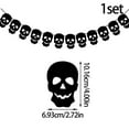 thumbnail image 3 of AKEGAMN “Halloween Fright Night” Creative Skeleton Theme Flag Banner Decoration Set Holiday Scene Layout Wall Stickers Hanging Decorations New Design, Showing Taste: As a new Halloween product, a la, 3 of 4