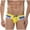 A-Yellow, variant on Men's Low Rise Swimsuits Bikini Swimming Briefs Swimwear With Adjustable Drawstring Solid Color Fitness Beach Shorts A-Yellow