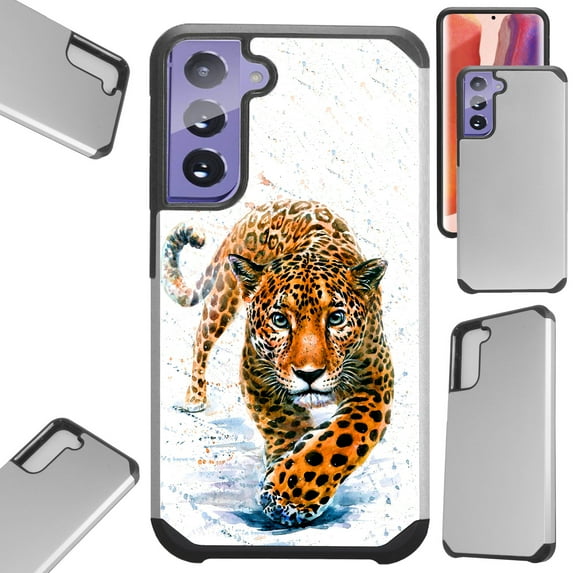 Compatible with Samsung Galaxy S22 Plus 5G 6.6" Hybrid Fusion Guard Phone Case Cover (Walking Leopard)