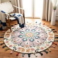 thumbnail image 2 of SAFAVIEH Novelty Cainneach Colorful Floral Wool Area Rug, Pink/Blue, 5' x 5' Round, 2 of 3