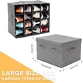 thumbnail image 4 of Paquete de 2 cajas de almacenamiento de zapatos, organizador con tapa y divisores ajustables para clóset, plegable y apilable, 4 of 4