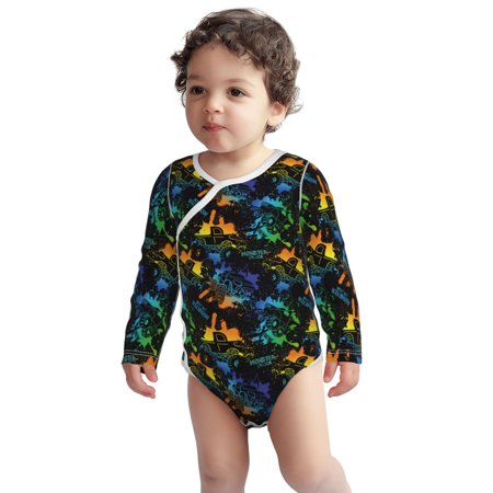 

Haiem Retro Truck Printed Unisex-Baby Long Sleeve Onesies Bodysuits Unisex Babies Snap-Up Rompers-18 Months