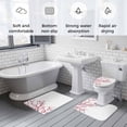 thumbnail image 6 of Pink Cherry Blossom Bathroom Rugs Set Watercolor Spring Red Pink Sukara Flower Brown Branch Non Slip Absorbent Bath Mats 3 Piece Set, U-Shaped Floor Mat, Toilet Seat Cover Large Size, 6 of 9