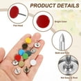 thumbnail image 3 of 120Pack Push Pins, 11mmx15mm Round Flat Head Decorative Thumb Tacks, Red, 3 of 7