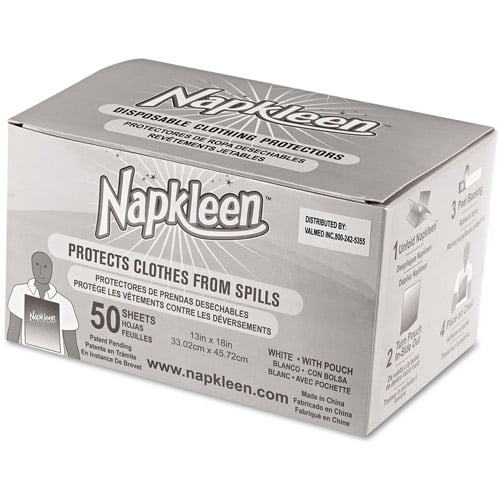 Medline Napkleen Disposable Bibs, 2ply Tissue, 1ply Poly, 13''x18