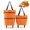Orange, variant on 2-in-1 Foldable Shopping Cart with Wheels, 2026 New Waterproof Grocery Tote Bag, Collapsible Portable Reusable Trolley for Supermarket Laundry Travel