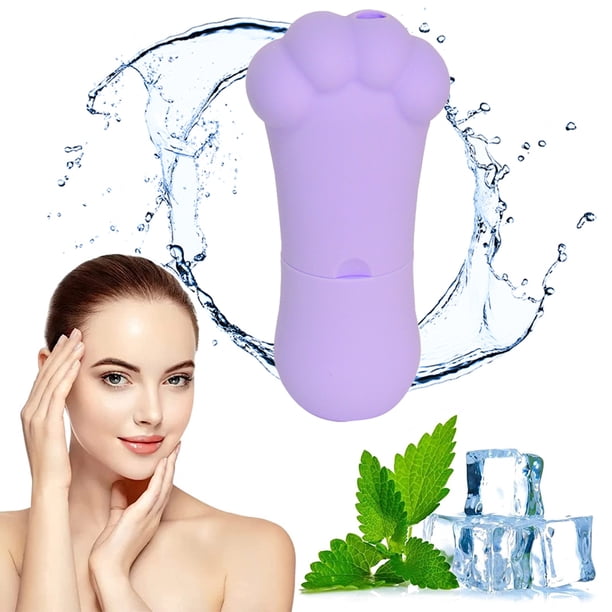 Rodillo de hielo facial, rodillo de hielo en forma de cubo para rostro, ojos y cuello Tonifica y reafirma la piel de forma natural, masaje de belleza facial Rodillo de hielo para aliviar la