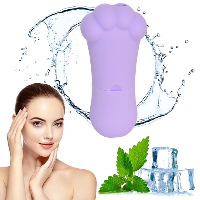 Rodillo de hielo facial, rodillo de hielo en forma de cubo para rostro, ojos y cuello Tonifica y reafirma la piel de forma natural, masaje de belleza facial Rodillo de hielo para aliviar la