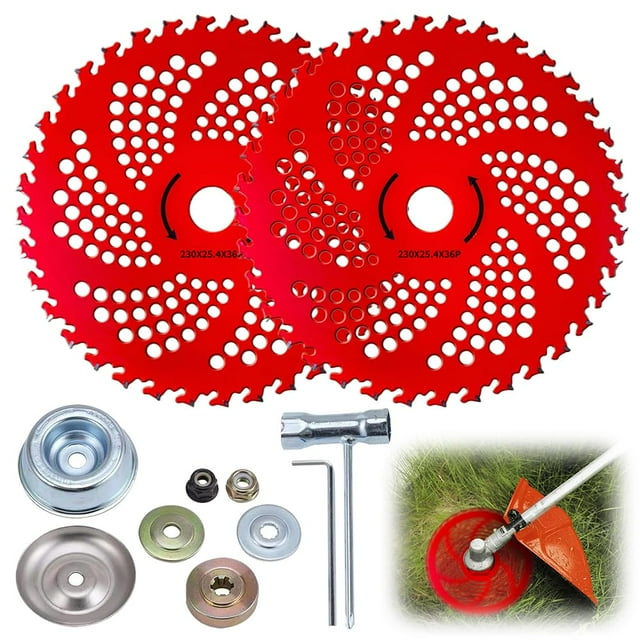Estbridge Brush Cutter Blade 2025 Upgraded 9 Inch Saw Blade for Weedeater Durable Universal Adapter Kit Brush Cutter Blade for Weedeater (1 Set(10 Pack))