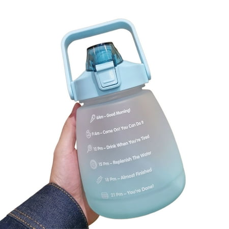 

1400Ml Large Capacity Gradient Plastic Straw Water Bottle Summer Cute Portable Cup Outdoor Sports Bottle