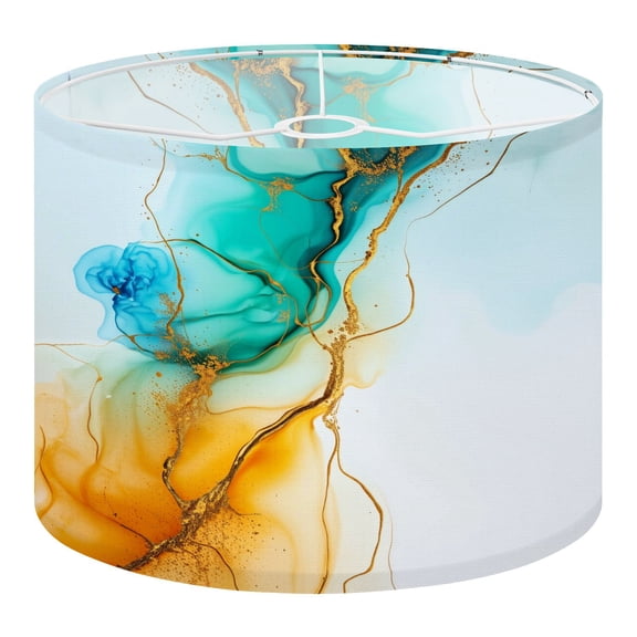 Linen Drum Lampshades Transparent creativity Abstract artwork Trendy Ink colors 13"x13"x10" Light Shade for Table Lamps Floor Lamps Drum Lamp Shades Lampshade Replacement Assembly Required