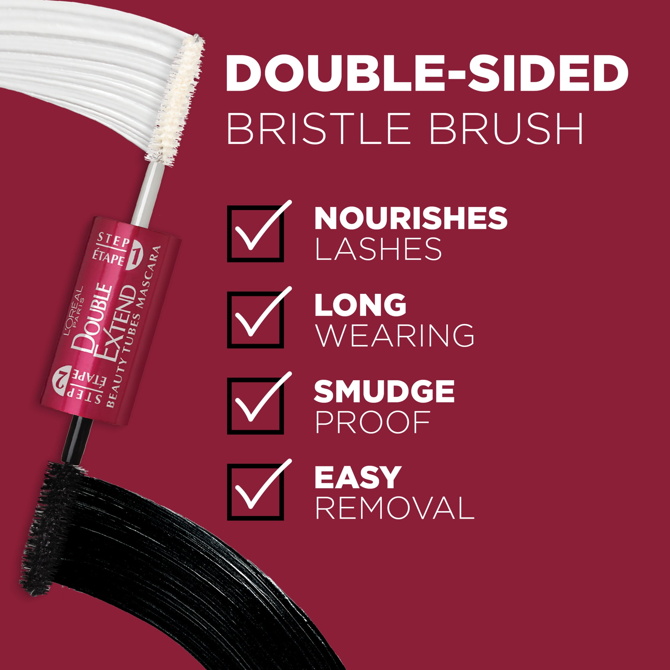 L'Oreal Paris Double Extend Tubing Mascara, 2-in-1 Lengthening