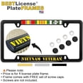 thumbnail image 2 of Vietnam Veteran 3 Service Ribbons - Domed Custom-Made Personalized Narrow (Thin) Top 4 Hole Metal Car License Plate Frame with Free caps - Black (Quantity: 1 Frame), 2 of 7