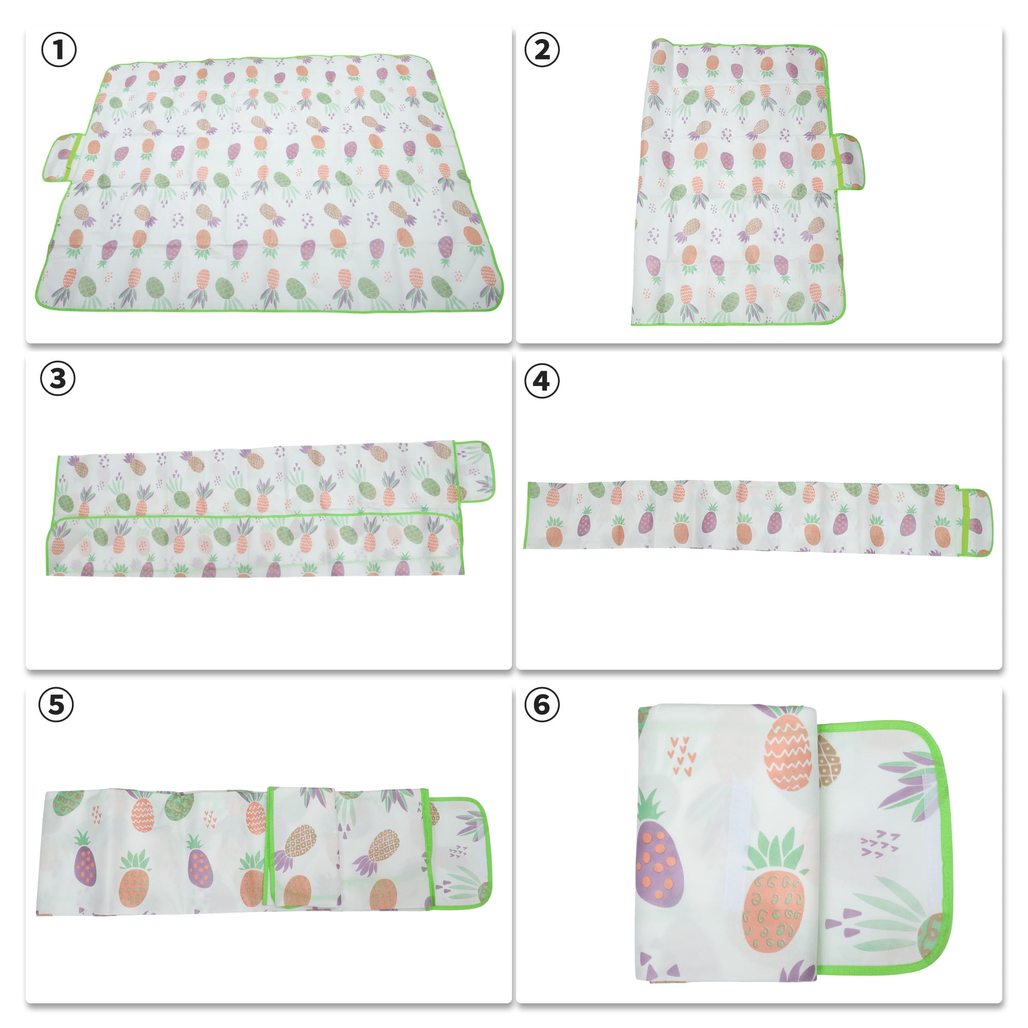 Unique Bargains Picnic Blanket Beach Mat Lightweight with Handle Multicolor 150x100cm