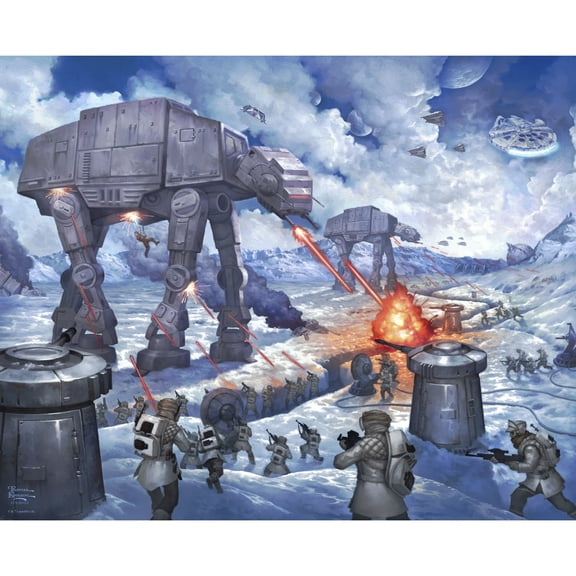 David Textiles 44" x 1 Yard Cotton Thomas Kinkade Battle of Hoth Panel Precut Fabric, Multicolor