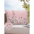 thumbnail image 6 of Pack of 2 Outdoor Pillow Covers, Spirng Flowers Butterfly Pattern Pink Background Waterproof Square Throw Pillowcase Cushion Decorative Pillow Covers for Couch Patio Tent, 20x20 in, 6 of 6