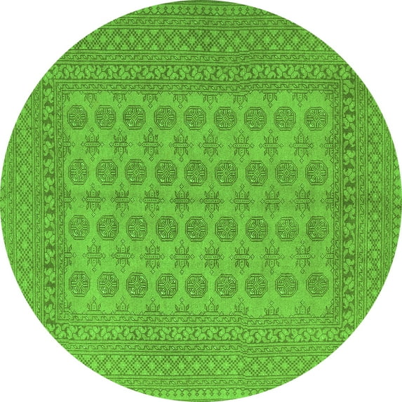 Ahgly Company Indoor Round Persian Green Traditional Area Rugs, 5' Round