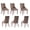 Brown, variant on AOOWOW Linen Channel Tufted Kitchen Dining Chairs Set of 6 with Solid Wood Legs,Black