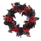 thumbnail image 2 of Fiudx Corona de Halloween Negra, Diseño de Rosa Gótica, Material Plástico Duradero, Decoración para Puerta de Entrada E Interior, Decoración de Fiesta Espeluznante, Regalo Navideño Único, Tamaño 13,7, 2 of 6