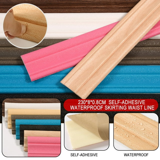 Heflashor 90" Long Wallpaper Border Self Adhesive Flexible Foam Molding Trim, Mirror Border Wall