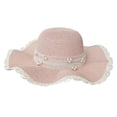 thumbnail image 2 of Women Straw Hats Beach Lightweight Sun Visor Sunhat for Party Camping Trips Pink, 2 of 8