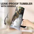 thumbnail image 5 of 20oz Geometric Textured Double Wall Tumbler, Stainless Steel Insulated Travel Coffee Mug with Handle Leak Proof Lid, 5 of 5