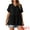 Black, variant on DARING DIVA Women's Babydoll Casual V Neck Short Sleeve Peplum Blouse XL Army Green