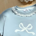 thumbnail image 3 of Tfken Girls Soft Comfy Tops Holiday Daily Wear Short Sleeve Tees Tshirts Bowknot Graphic Print T-Shirts Fashion Children Trendy Clothes Size 4-5 Years, 3 of 3