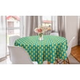 thumbnail image 1 of Yellow and Blue Round Tablecloth, Lemon Flavor Ice Cream with Face Glasses and Mustache Fun Humor Graphic, Circle Table Cloth Cover for Dining Room Kitchen Decor, 60", Teal Yellow, by Ambesonne, 1 of 1