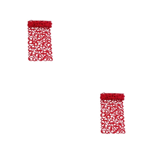 Camino de fieltro Inteprter estilo Simple moderno patrón de flores absorbente de agua portátil hogar café escritorio mantel posavasos Rojo 2Conjunto
