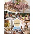 thumbnail image 5 of Vintage Texas Star Brown Table Cloth, Waterproof Tablecloth for Rectangle Tables, Red Plaid Berry Farmhouse Reusable Washable Fabric Table Cover for Restaurant Kitchen Dining Tables 52"x70", 5 of 9