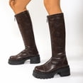 thumbnail image 6 of hzomhy Womens Mid Calf Boots Round Toe Front Zipper Mid Block Heel for Casual Daily and Fall Winter Wear, 6 of 9