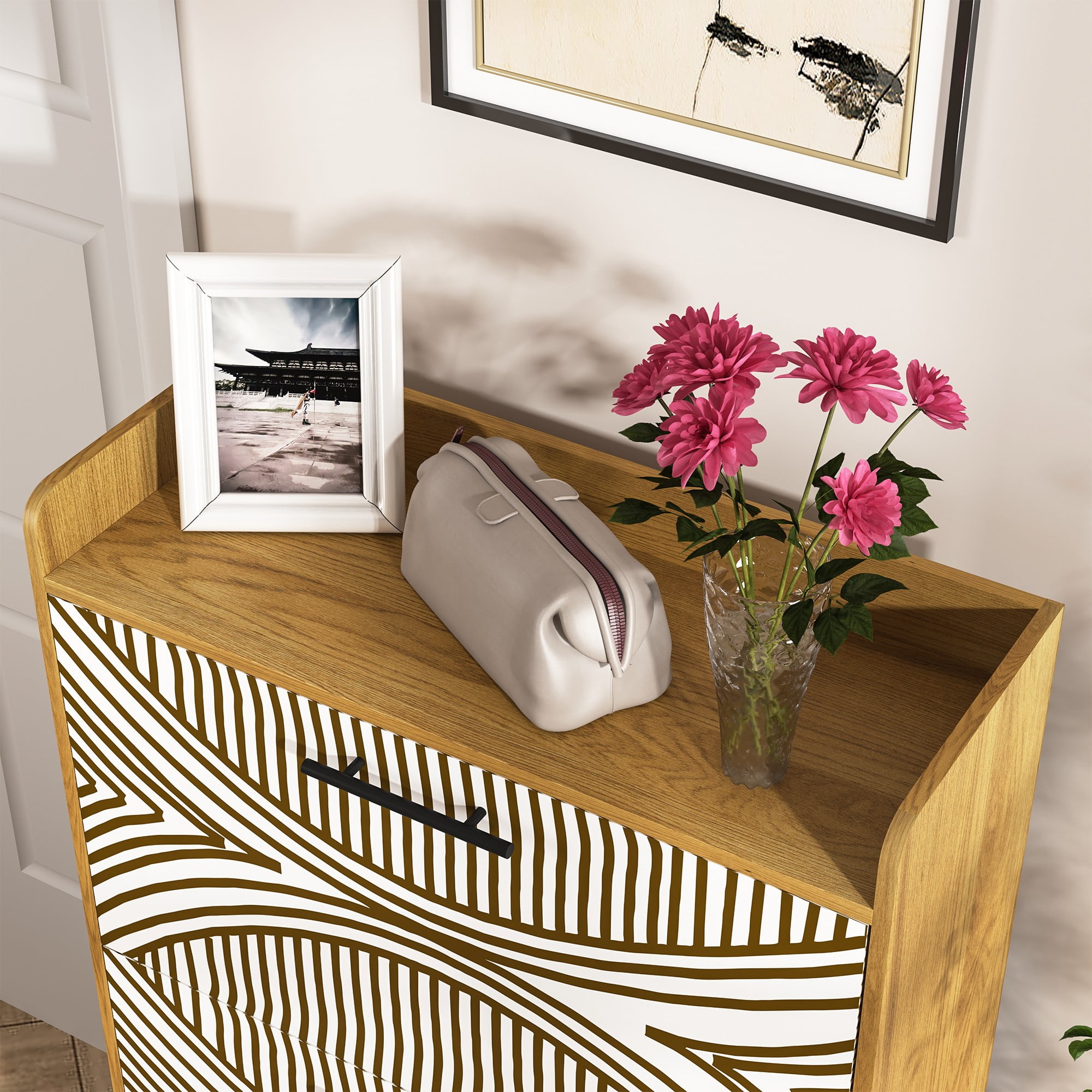 Finihen Shoe Cabinet, Free Standing Tipping Bucket Shoe Rack Organizer with 3 Flip Drawers, Slim Hidden Entryway Narrow Shoe Storage, Beige Finihen Shoe Cabinet, Free Standing Tipping Bucket Shoe Rack Organizer with 3 Flip Drawers, Slim Hidden Entryway Narrow Shoe Storage, Beige