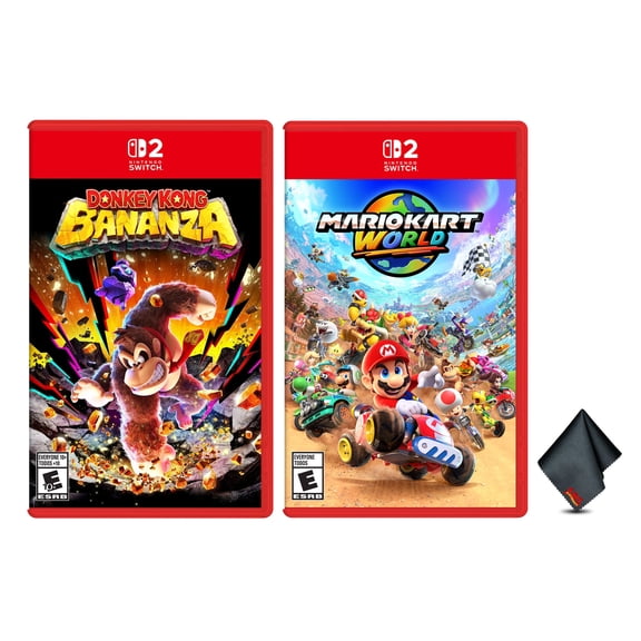 Nintendo Mario Kart World for Switch 2 Donkey Kong Bananza for Switch 2 Microfiber Cleaning Cloth