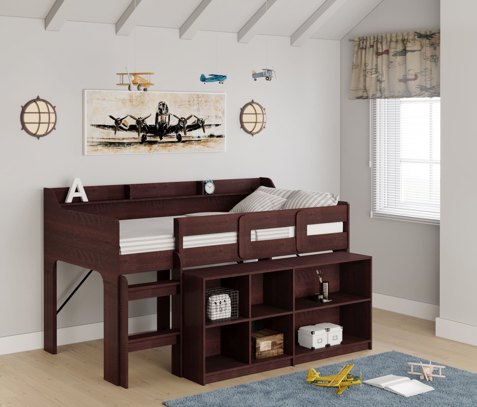 BK Furniture Hamilton Loft Convertible Bed, Espresso