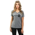 thumbnail image 2 of One Of A Kind Women's Fashion Relaxed V-Neck T-Shirt Tee Heather Grey Small, 2 of 5