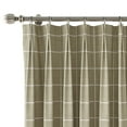 thumbnail image 3 of TWOPAGES Light Filtering 84 X 96 Inches Long Drape 1 Panel Pinch Pleat Linen Blend Curtain for Bedroom, Windowpane, 3 of 6