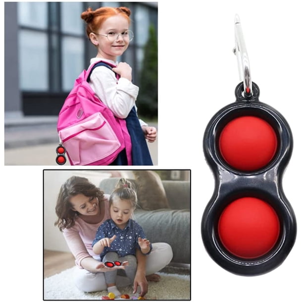 Porte-clés Fidget Push Pop Anti-Stress, Anneau de Clé à Bulles, Dimple de Clé en Silicone, Mini Porte-Clés, Violet Pâle