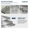 thumbnail image 5 of Logmey Stainless Steel Drop In Kitchen Sink 25x22 Inch Topmount Brushed Nickel Kitchen Sink Bar Sink, 5 of 9