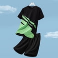 thumbnail image 6 of Men's Mesh Print Athletic Sets 2026 Summer Breathable Lightweight Crew Neck Tops Shorts Casual Sport Outfits Plus Size Green XL, 6 of 6
