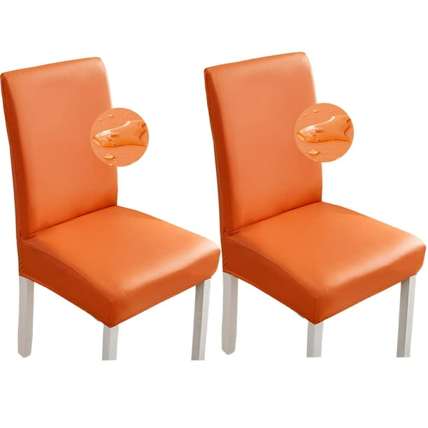 Fundas para sillas, funda de silla de PU, funda elástica impermeable para silla de comedor, funda elástica universal para silla