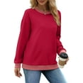 thumbnail image 4 of Fantaslook Color Block Sweatshirts for Women Crewneck Long Sleeve Shirts Fashion Tops Pullover Sweatshirts Fall Outfits, 4 of 9