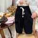 thumbnail image 3 of Pantalones largos para niños y niñas, pantalones de trabajo de color sólido, pantalones holgados informales con piernas versátiles, pantalones de algodón para niño, 3 of 6