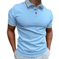 thumbnail image 1 of hoksml Man Golf Polos Shirt Solid Color Collared Athletic Short Sleeve Summer Fashion Leisure Versatile Button Flip Collar Comfortable Breathable Top Elastic Cuffs 2025 on Clearance, 1 of 8